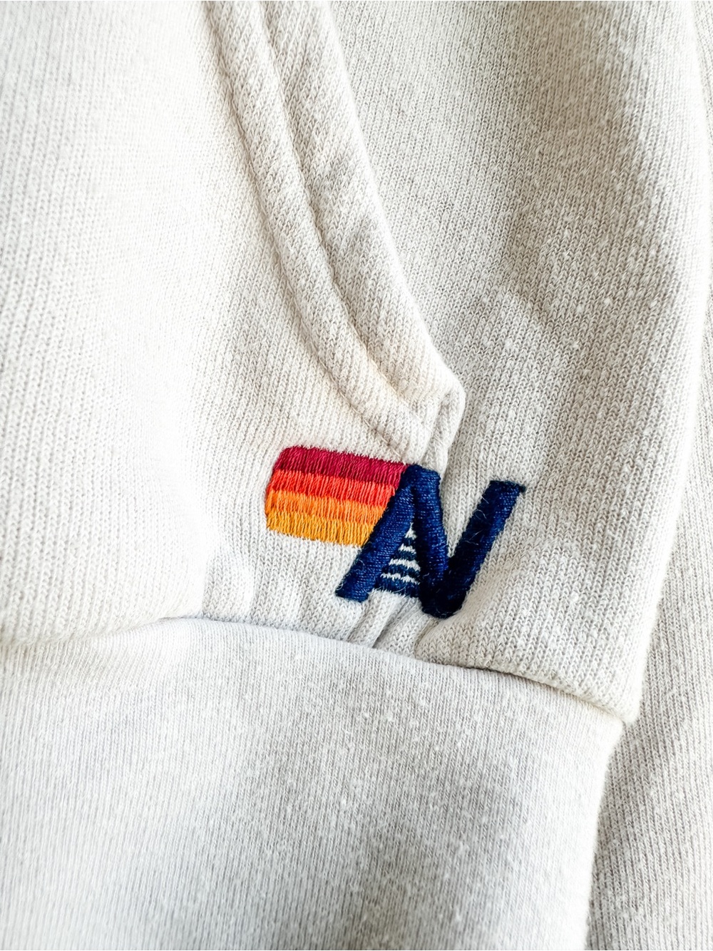 Aviator Nation Sunset Patch Cropped Zip Hoodie Vintage White Womens - XSmall - Picture 12 of 13